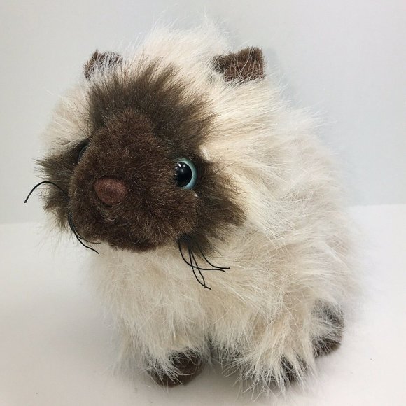 Ganz Webkinz Himalayan Cat 8" Plush Long Hair White Brown No Code Kitten - Picture 3 of 12